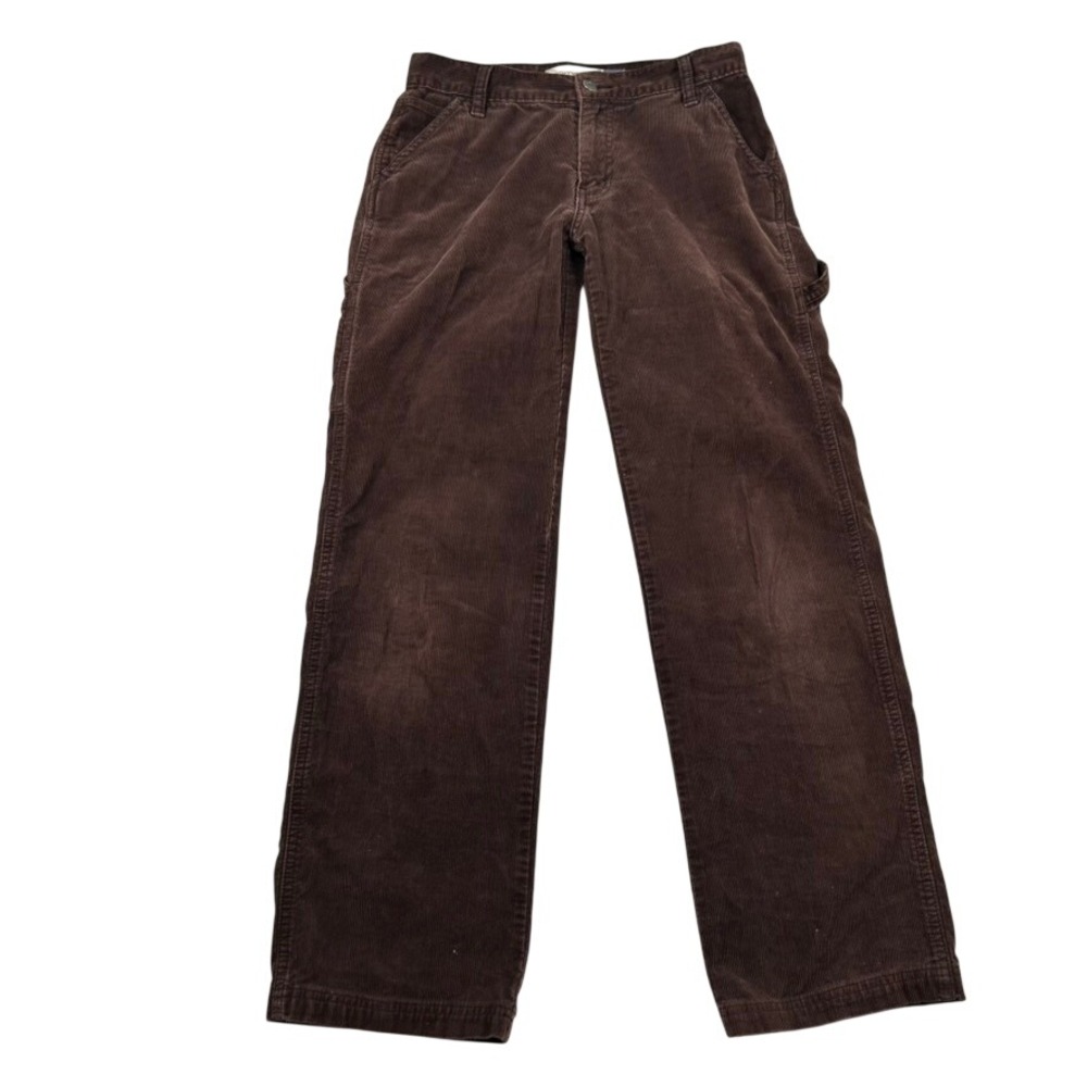 Vintage Gap Carpenter Corduroy Pants Womens 1 Brown Cotton Straight Workwear Y2K